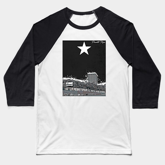 Puerto Rico La Resistencia No Tiene Miedo San Juan Puerto Rican Street Art Mural Baseball T-Shirt by PuertoRicoShirts